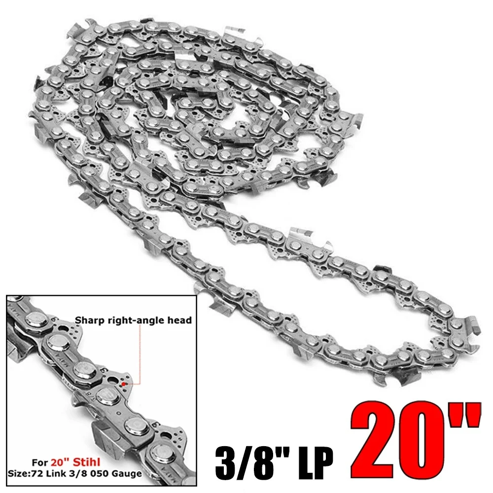 

Цепь Пильная карбидная, 20 дюймов, 3/8 дюйма, 33R-72 .050, подходит для направляющих пил 20 дюймов, для пил ForStihl MS290 MS291, 1 шт.