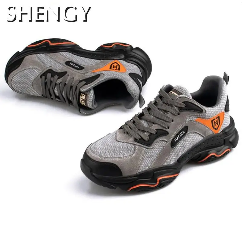 Мужские кроссовки со стальным носком легкая дышащая Нескользящая защитная обувь
