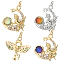 bohemian moon charms angel key gold silver color dangle charm diy earring neckalce bracelet charms for jewelry making supplies