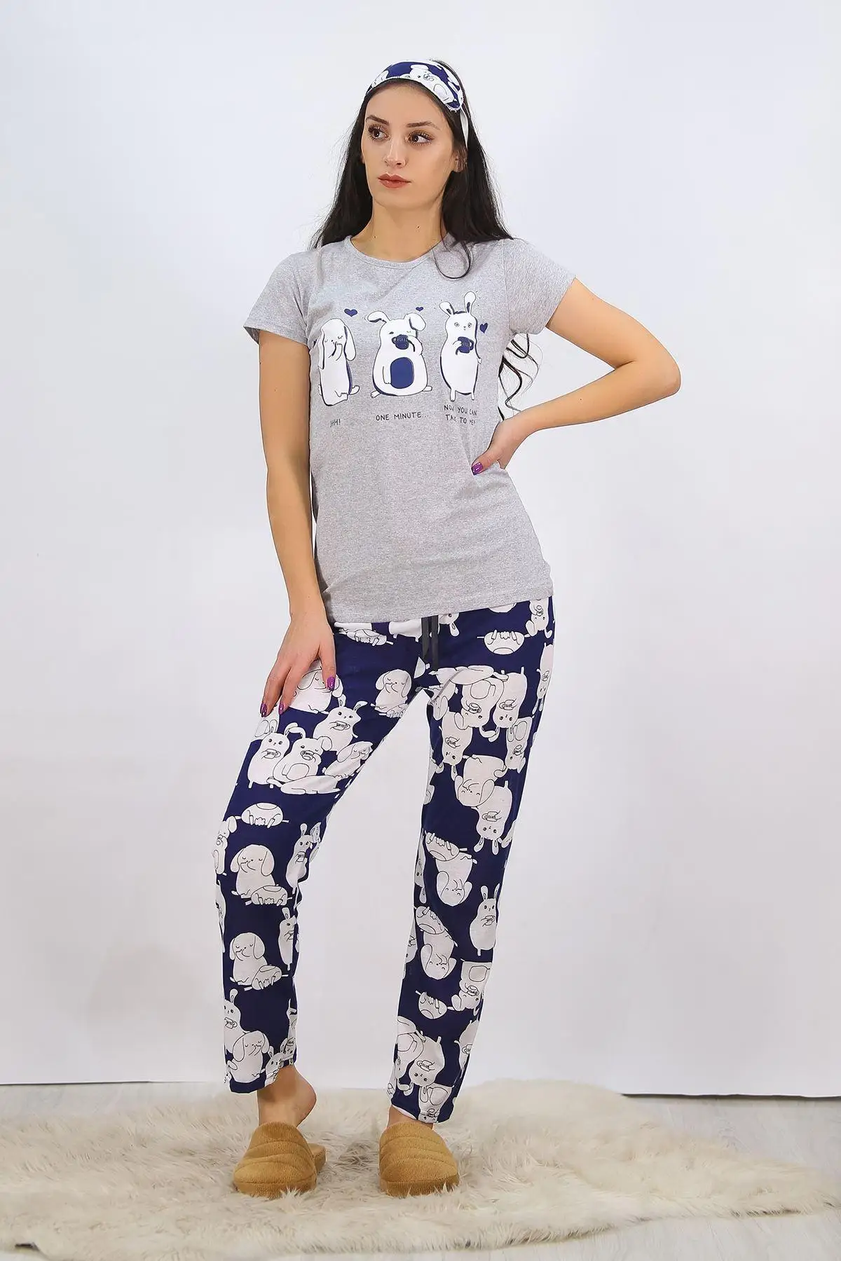 

Printed Pajamas Sets Sweatproof Comfortable Fabric Good Sleep Vivid Colors Durable Healthy Sleep Comfortable Collar