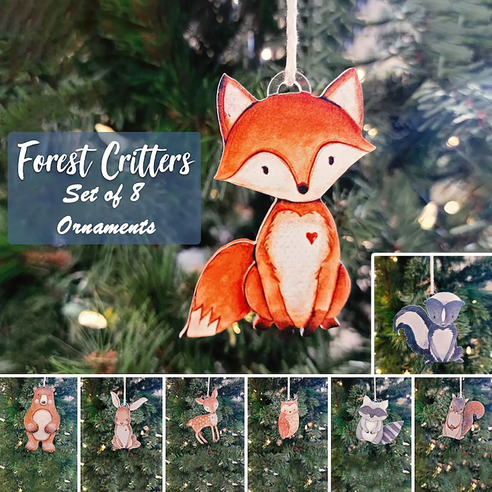 Акриловые декоративные подвесные украшения 3R в виде милых животных леса со