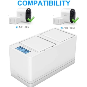 4800mAh Rechargeable Batteries for for Arlo Ultra 4K/Pro 3. Dual Quick Battery Charger for Arlo Ultra 4K/Pro 3 (VMA5400) Camera
