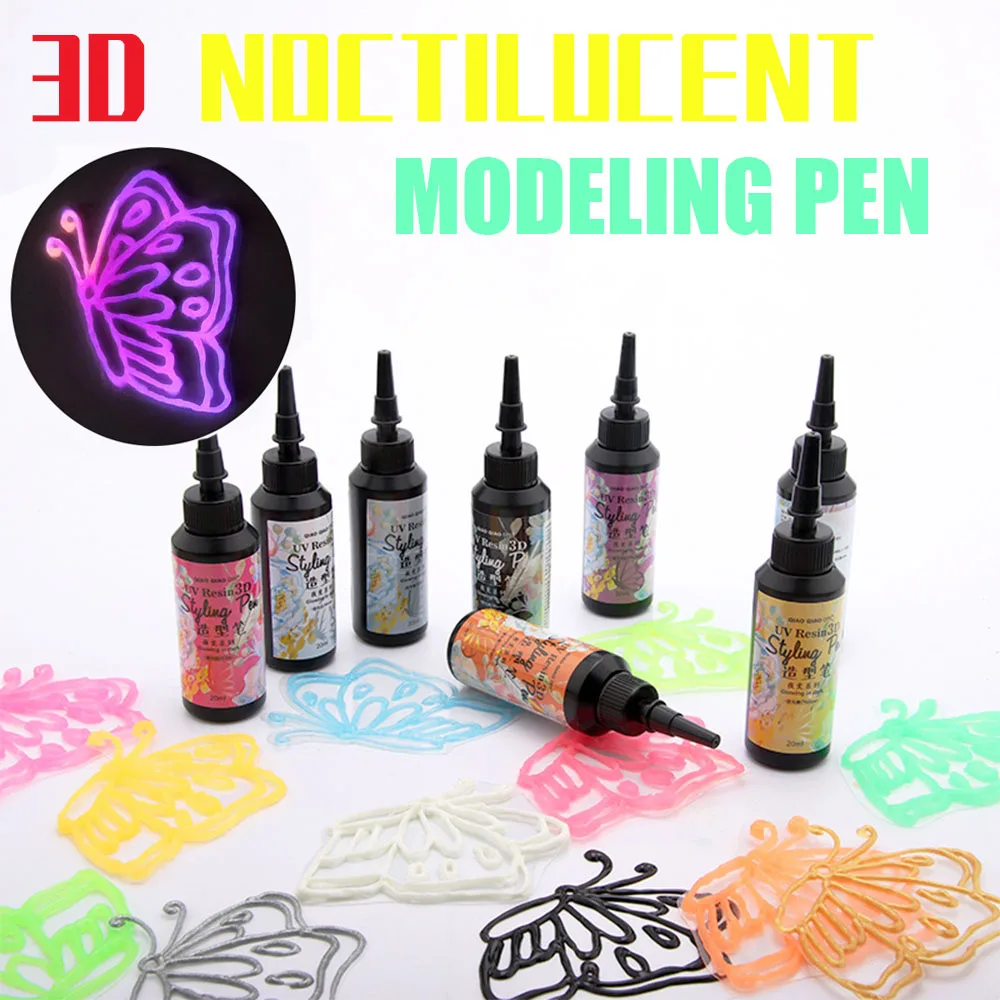 

Noctilucous UV 3D Resin Crystal Epoxy Hook Line Tool Styling Pen Ultraviolet Curing DIY Jewelry Making Dye Modeling Painting
