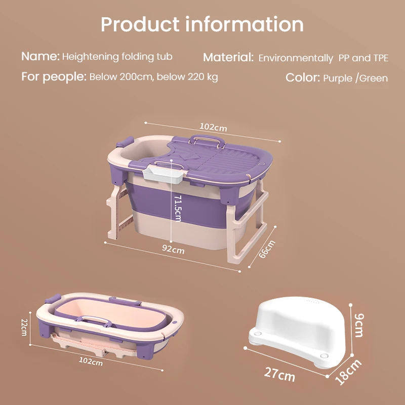 

Cordoal Shining Adult Folding Bath Tub Thicken Heighten Take A Bath Portable Plastic Home Barrel For Babys