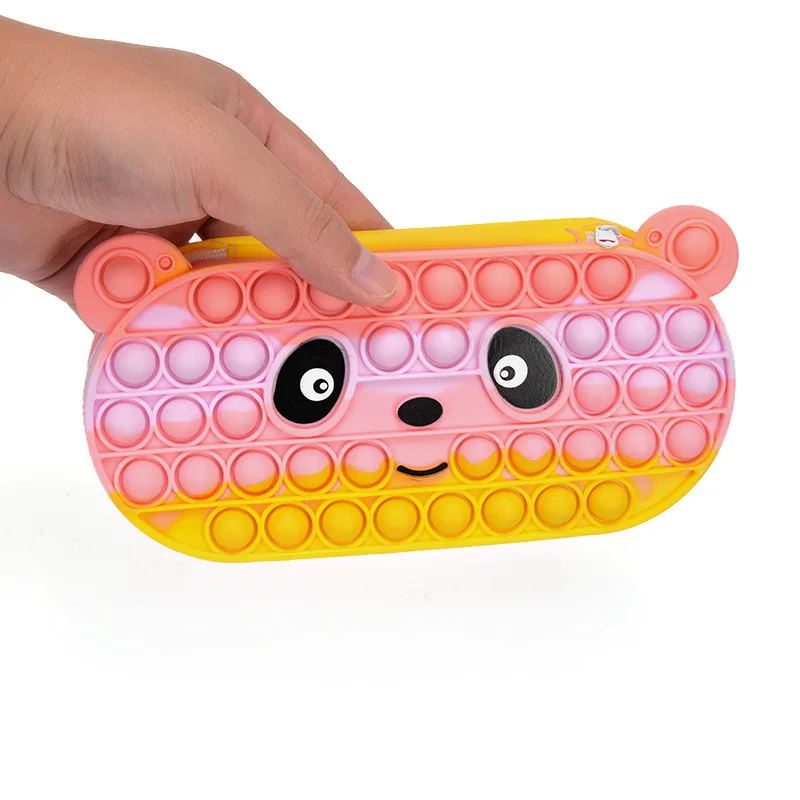 

Cute Bear Storage Bag Push Bubble Pencil Box New Relaxation Creative Toy Children's Simple Dimple Sensory Fingertip Toy