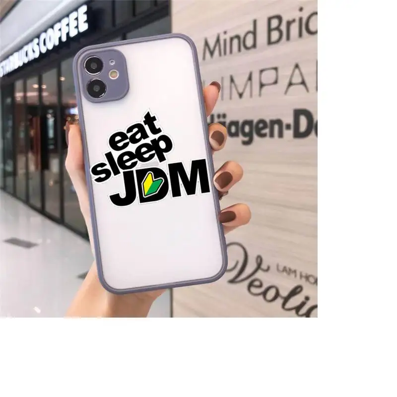 

jdm drift Phone Cases Matte transparent For Gray iPhone 12 Mini 11 Pro XR XS Max 7 8 Plus X Back Cover