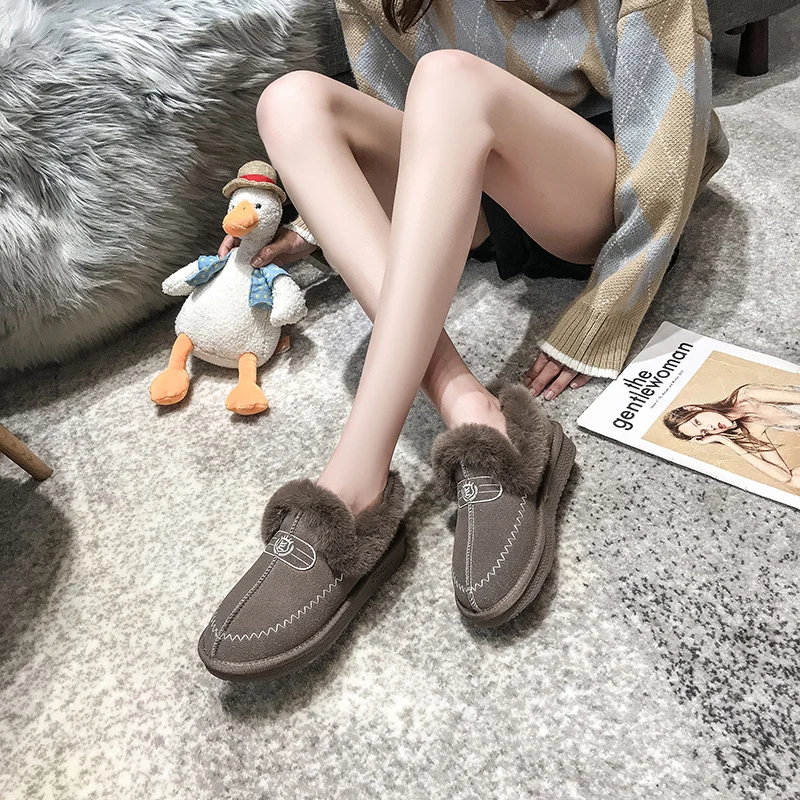 

Snow Boots Women ankle winter Warm fur shoes Women Australia boots designed ankle slip on Ladies boots 2020 keep warm lady shoes