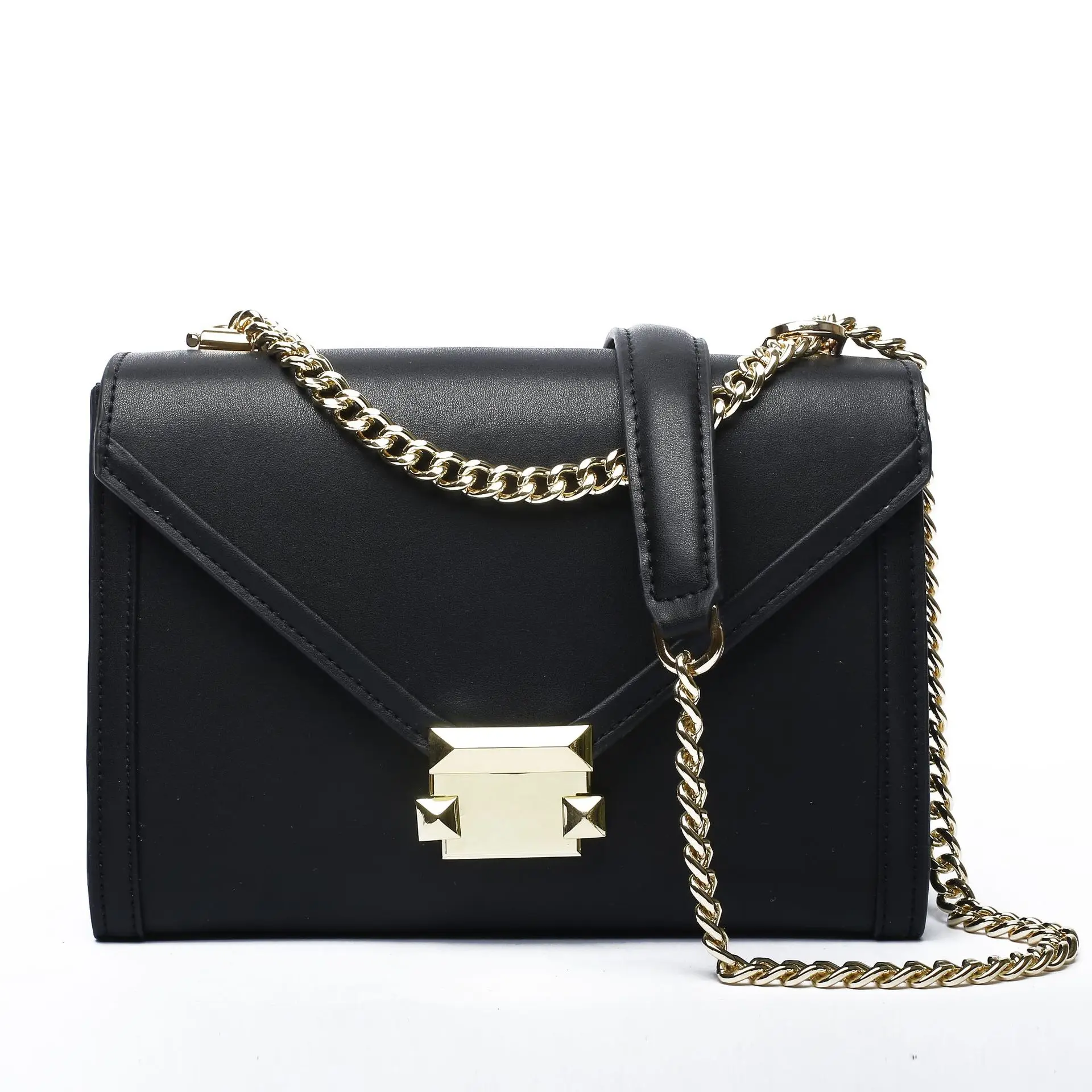 

Женская квадратная сумка с замком 2021, Весенняя новая женская сумка через плечо с цепочками, яркая сумка на плечо с цветным швом, женская сумк...