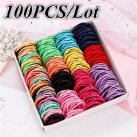 100pcslot children ponytail rubber bands hair rope baby girls elastic hair band hair ring ponytail holder kids hair accessories