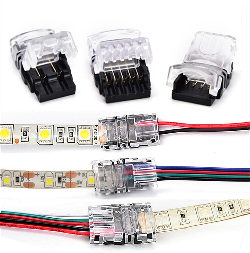 1 шт. 2Pin/4Pin/5Pin Водонепроницаемый IP65 SMD 5050 5630 Светодиодный лента светильник подключения, проводник светодиодный тест-полоски для разъем провода 8 мм/10 мм/12 мм