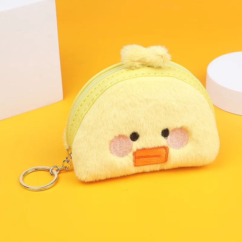 

Cute Frog Panda Women Zip Lipstick Coin Purse Soft Plush Little Girl Mini Key Card Wallet Keychain Makeup Save Masks Storage Bag