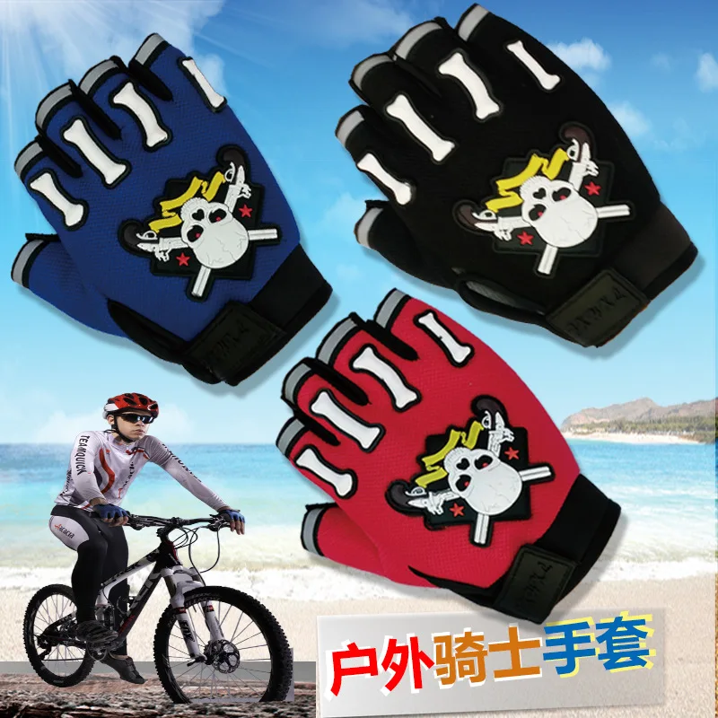 

Cycling Half Finger Gloves cycling mountain bike sports gloves for men riding short finger gloves hot sale red black blue