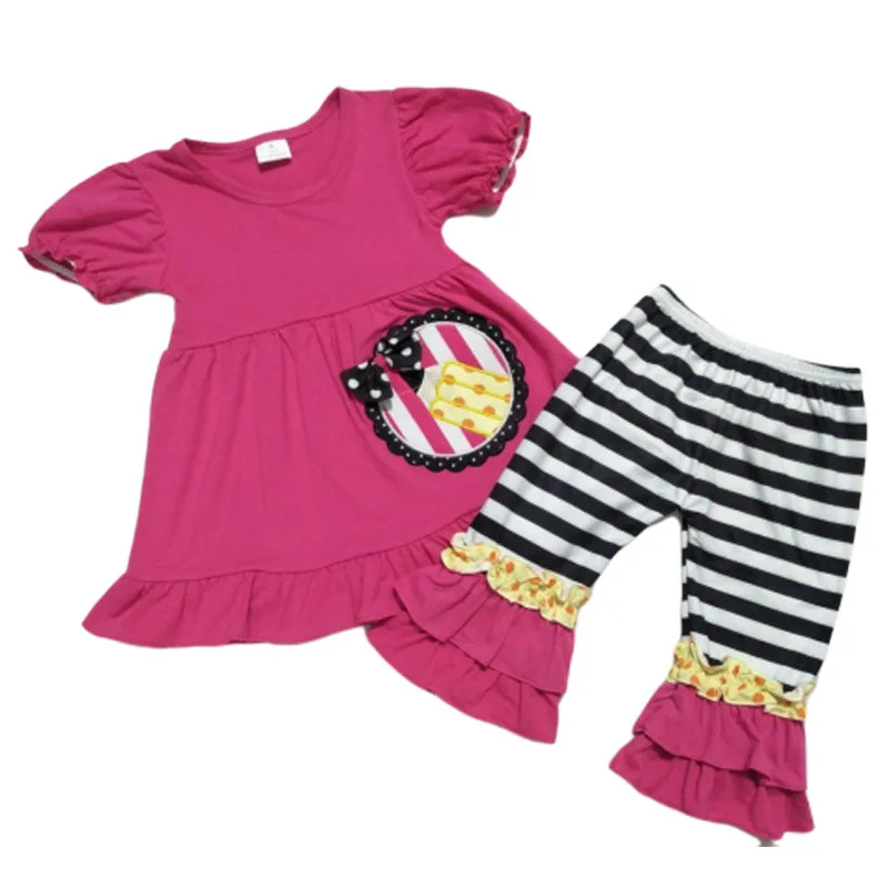 

Kids boutique clothing toddler baby girls outfits soild & striped girl outfit holiday clothes