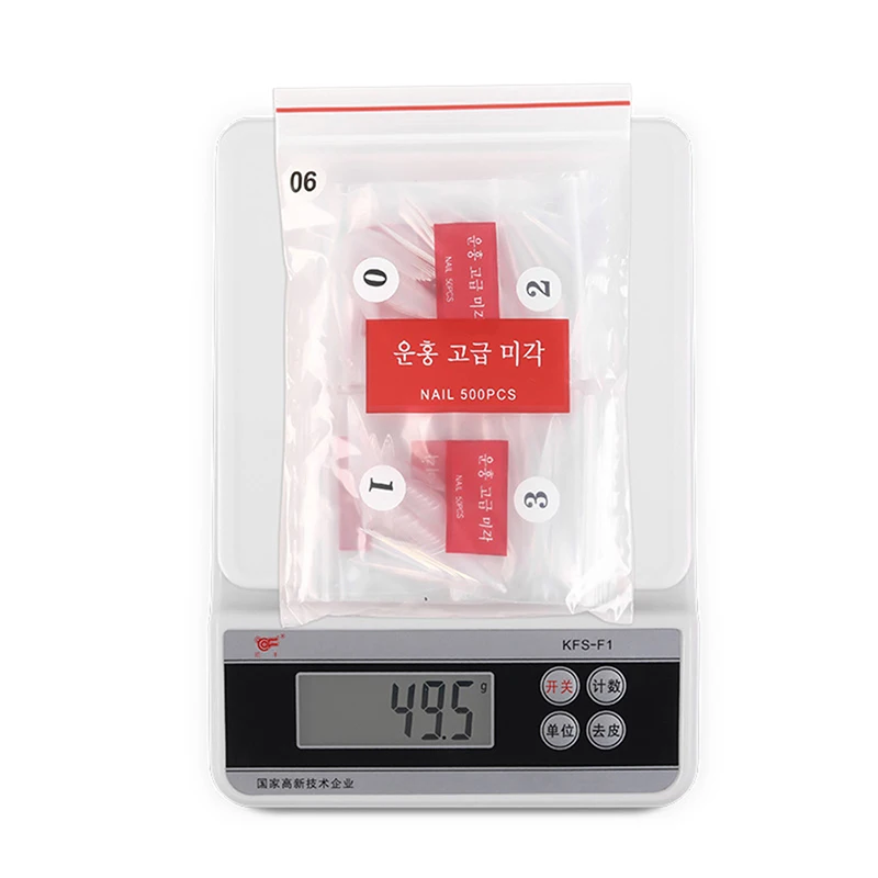 

Drop Shipping 500pcs/Bag Flat Shape Full Cover Manicure Fake Nails False Coffin Nails Ballerina Long Clear Fake Nails Art Tips