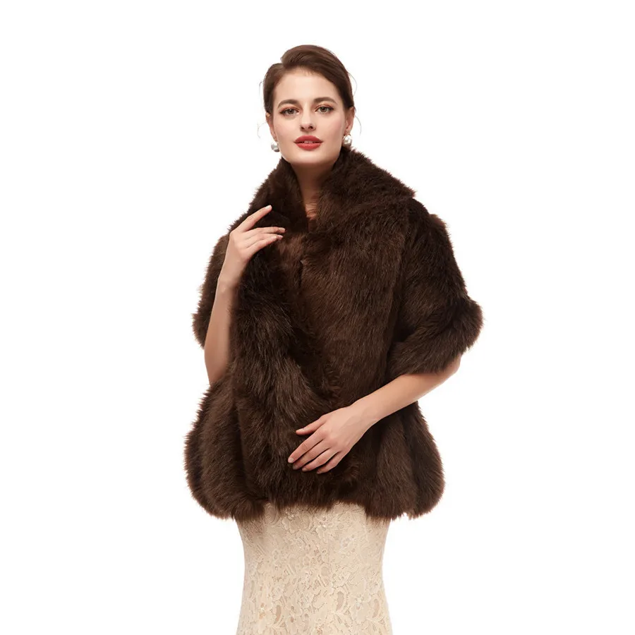 Элегантная Свадебная накидка из искусственного меха jaevini 2020 зимняя