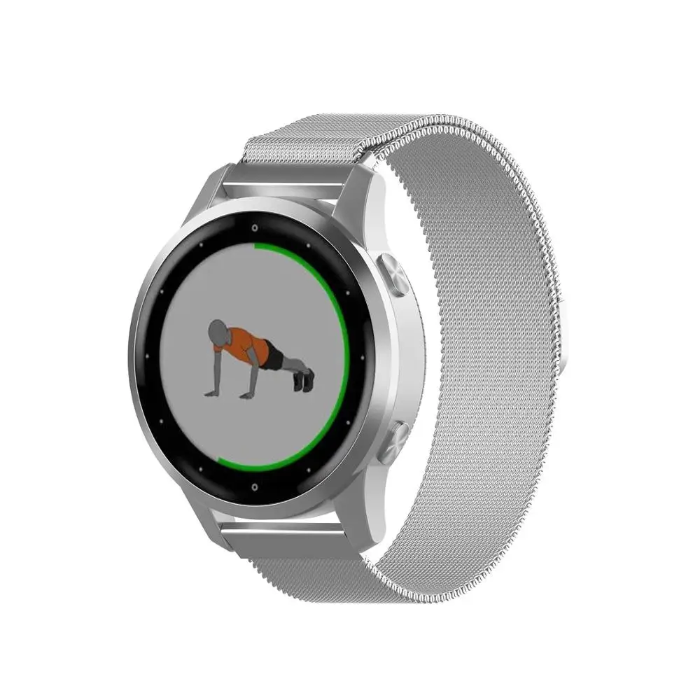 18 мм 20 мм 22 мм Миланский ремешок для часов Garmin Vivoactive 3 4 смарт-ремешок Ремешок для браслетов для Garmin Vivoactive 4S из нержавеющей стали