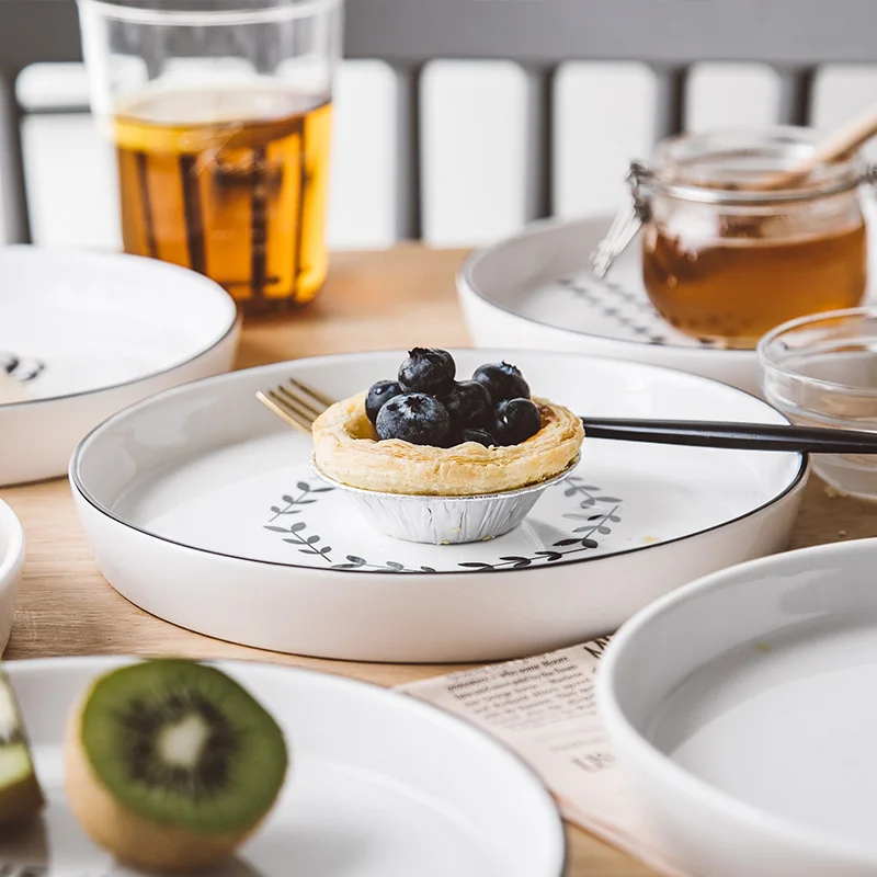 Нордическая стильная тарелка Западная блюдо для пиццы выпечки Ins Line рога