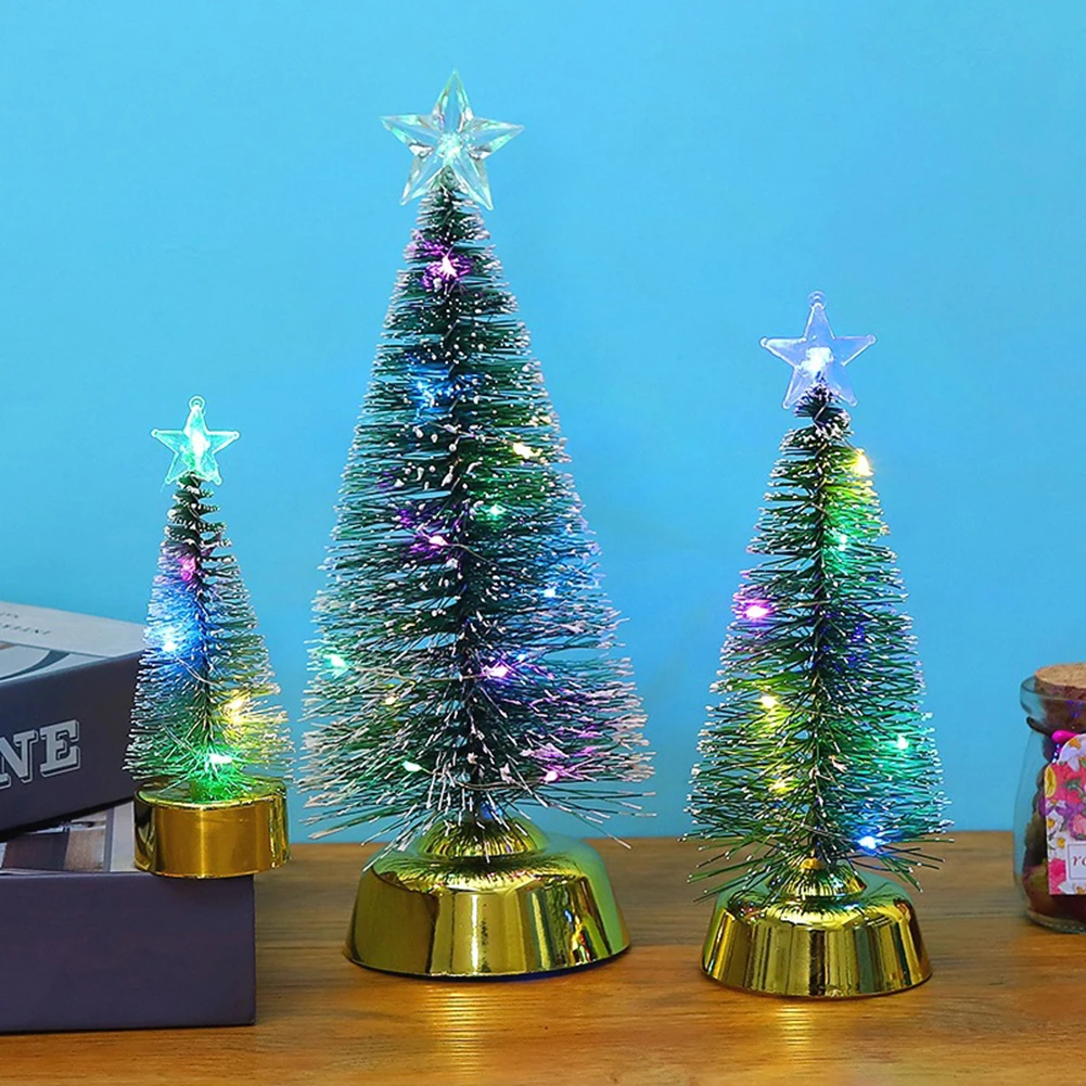 

LED Luminous Christmas Tree Colorful Christmas Decorative Table Lamp for Bedroom Christmas Ornament for Home Xmas Trees Lights