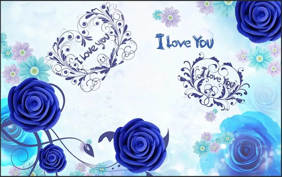 Пользовательские фото обои 3d фрески для стен 3 d романтическая синяя Роза цветок