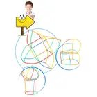 Детский конструктор из разноцветных пластиковых трубочек, развивающие игрушки для использования в помещении и на улице, Комбинированная игра-головоломка, подарок