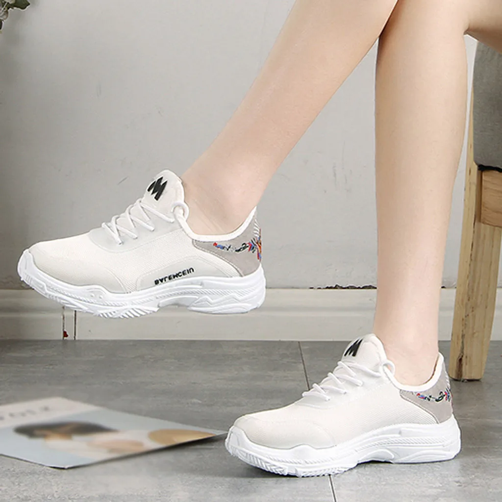 2019 г. Новая женская обувь дышащая сетчатая беговая Обувь полосатые кроссовки с