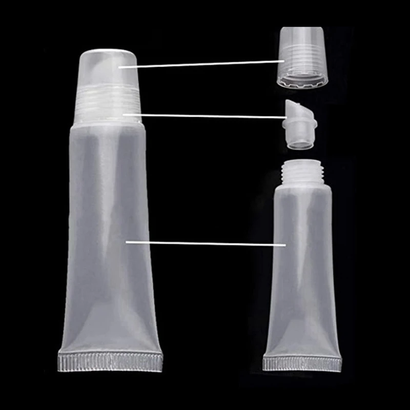 10Pcs 8ML/10ML/15ML Empty Lip Gloss Tubes Lipstick Tube Makeup Squeeze Clear Lipgloss Container Balm Soft Hose | Дом и сад