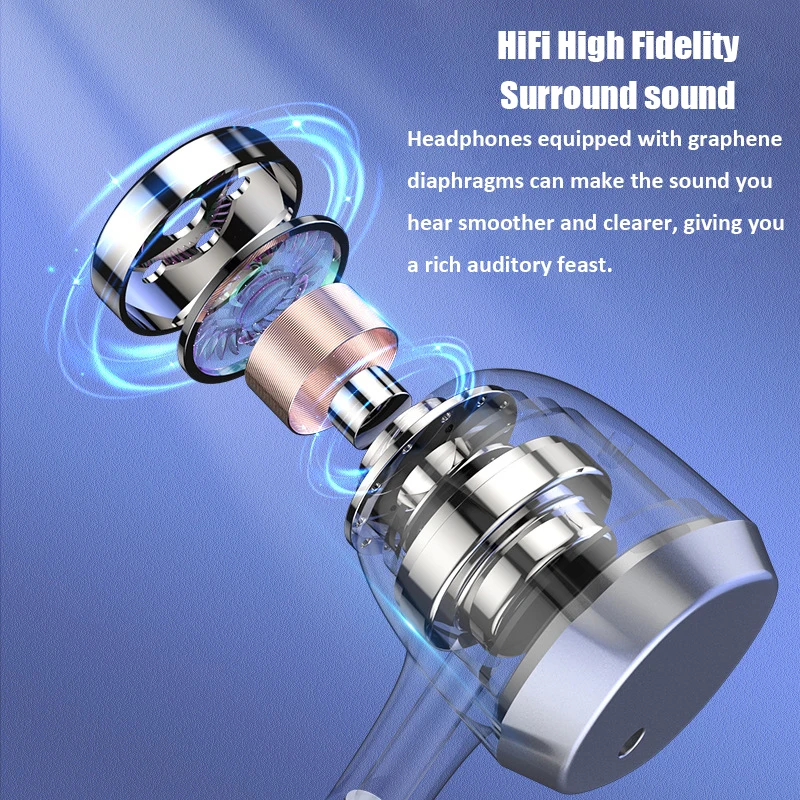 TWS 100h Bluetooth Wireless Headphones HiFi Headset Sports Noise Reduction Earphone With Mic Monitor Earphone For Live Streaming