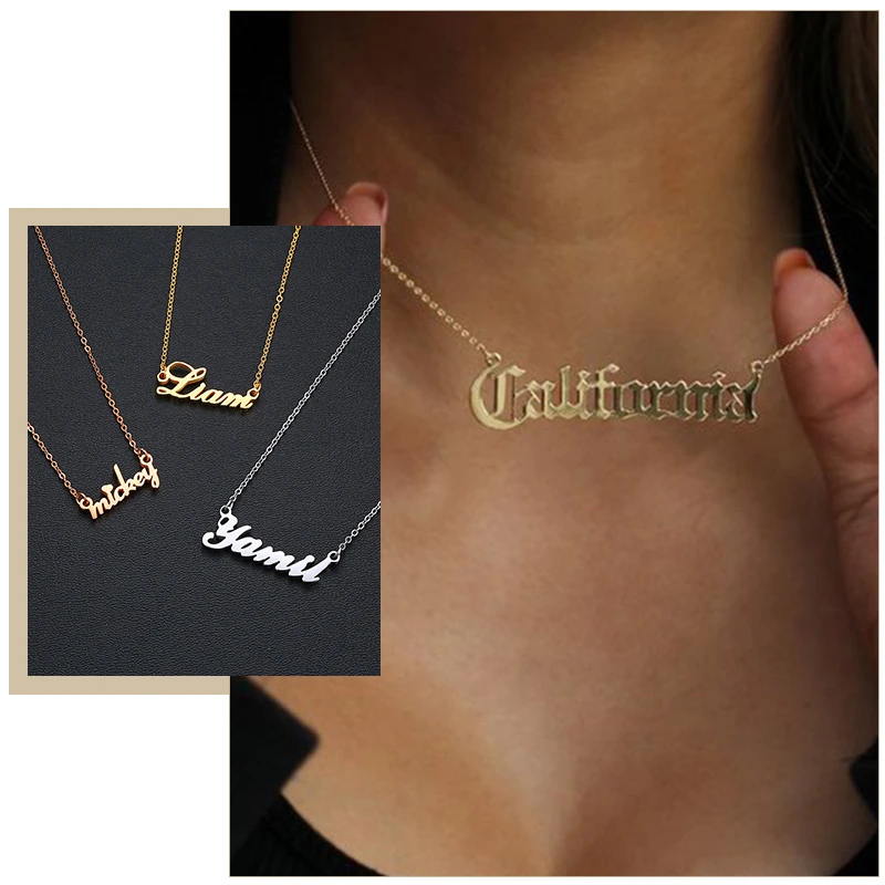 

Chic Custom Names Necklaces for Women Anti Allergy Stainless Steel Personalize Choker Birthday Anniversary Gifts for Her