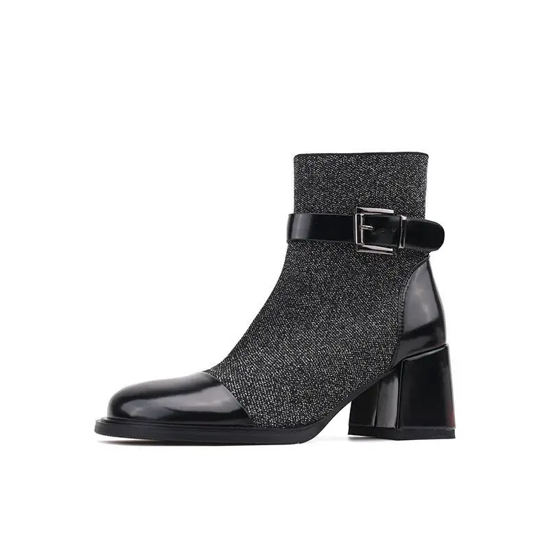 

Short boots women 2021 new net red round head thick heel Korean version was thin autumn and winter all-match boots women