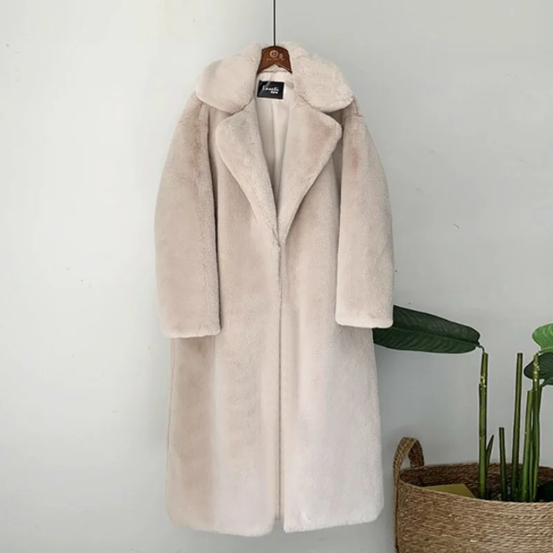 

Elegant Winter Fur Coat Women Fashion Plush Faux Mink Fur Coats Loose Fur Jacket High Quality Overcoat Thick Warm Winter Jackets