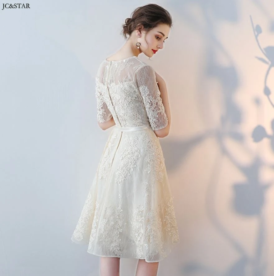 Короткое Платье Для подружки невесты кружевное ТРАПЕЦИЕВИДНОЕ ПЛАТЬЕ цвета