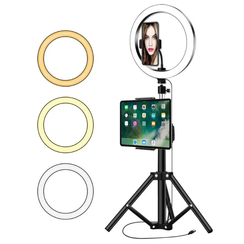 

Ring Fill Light 26cm Selfie Lamp Built-in ABS LED Beads with 1.2m Phone Tripod with Wide Scope of Application Simplicity