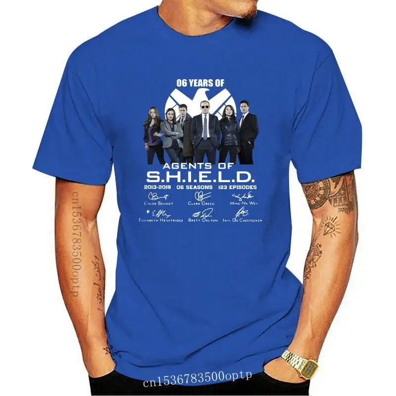 

New FREE SHIP 6 Years Of Agents Of Shield 2013 2021 Signature Shirt Black Cotton Tee 2021 Mens Spring Summer Dress Short