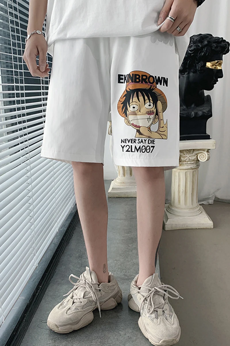 

Hong Kong style leisure large size men's shorts sports Japanese Harajuku trend five point pants men's pants