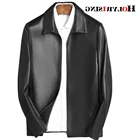 Мужское кожаное пальто из мягкой овечьей кожи, черная куртка в деловом стиле, осень 100%