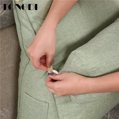 Домашняя мягкая подушка TONGDI на спинку современная элегантная льняная спинка