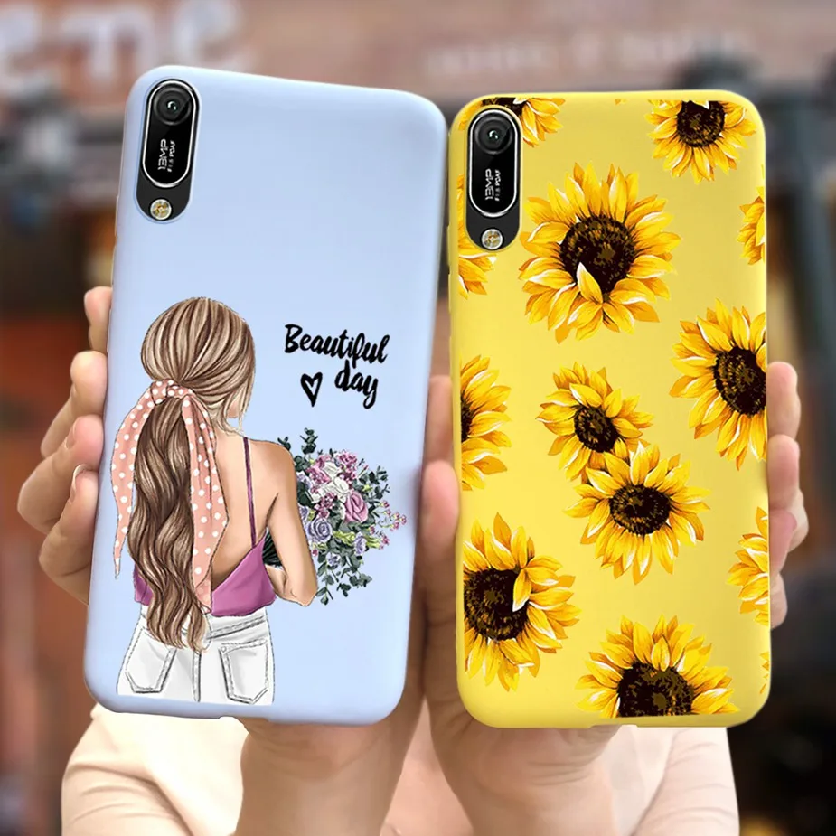 Подсолнечника чехол для Huawei Y6 Pro 2019 бампер силиконовый мягкий задней крышки из