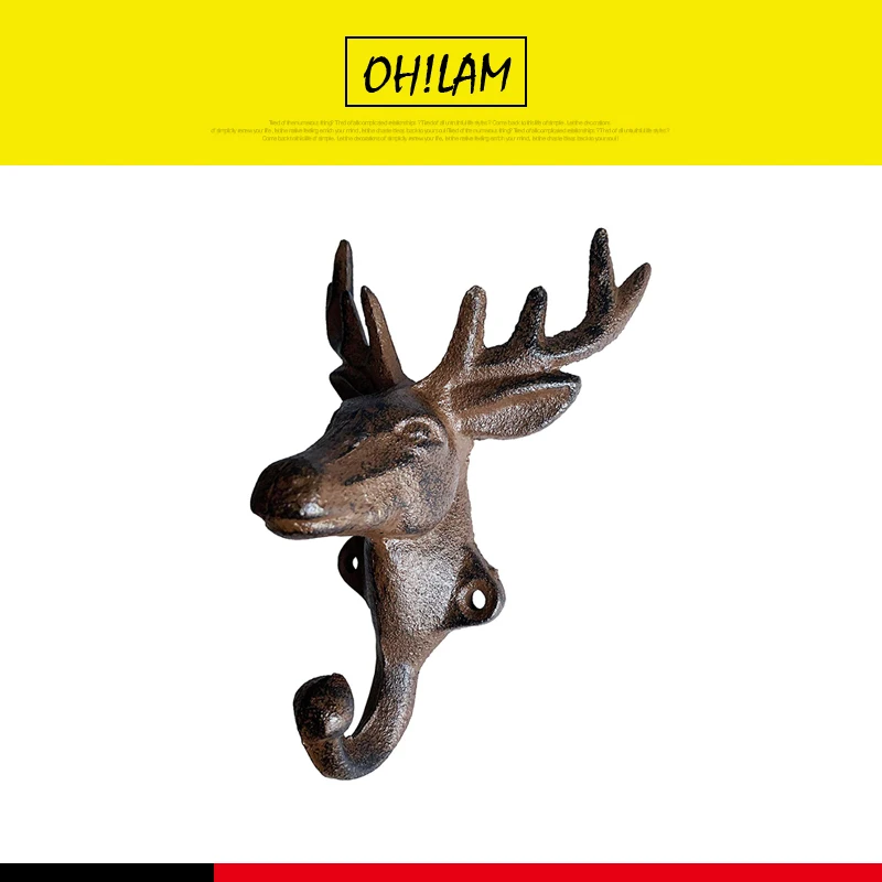 Настенный держатель для ключей в виде головы оленя из чугуна | Строительство и