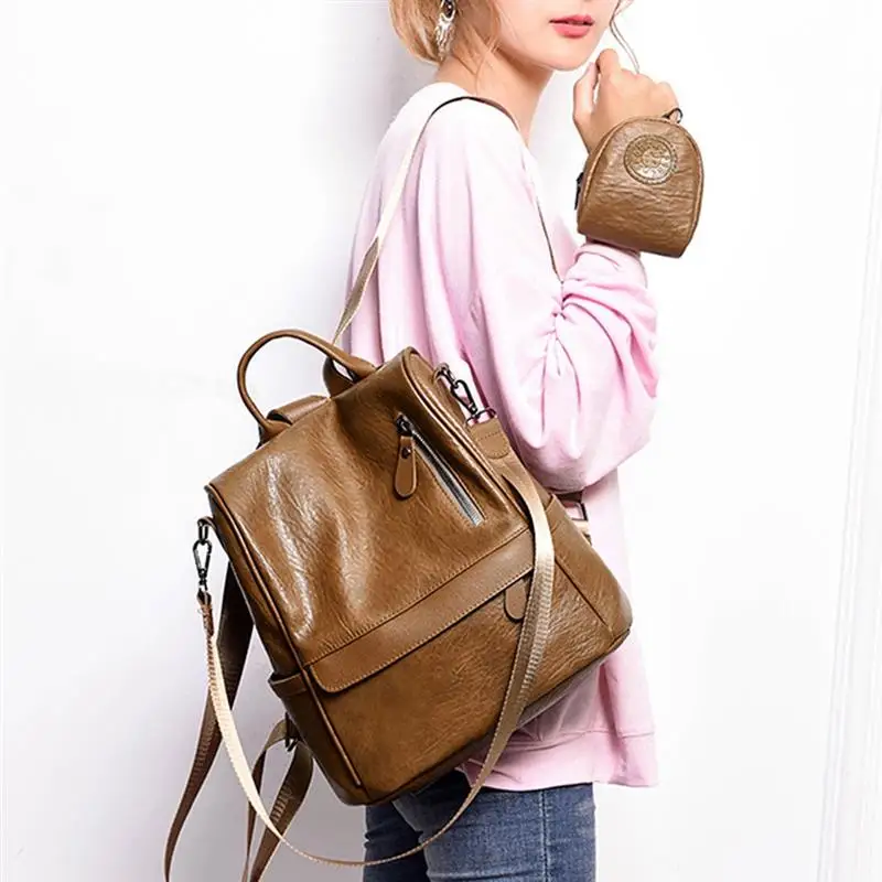 Coofit кожаный рюкзак повседневный школьный для колледжа студенческий ноутбука