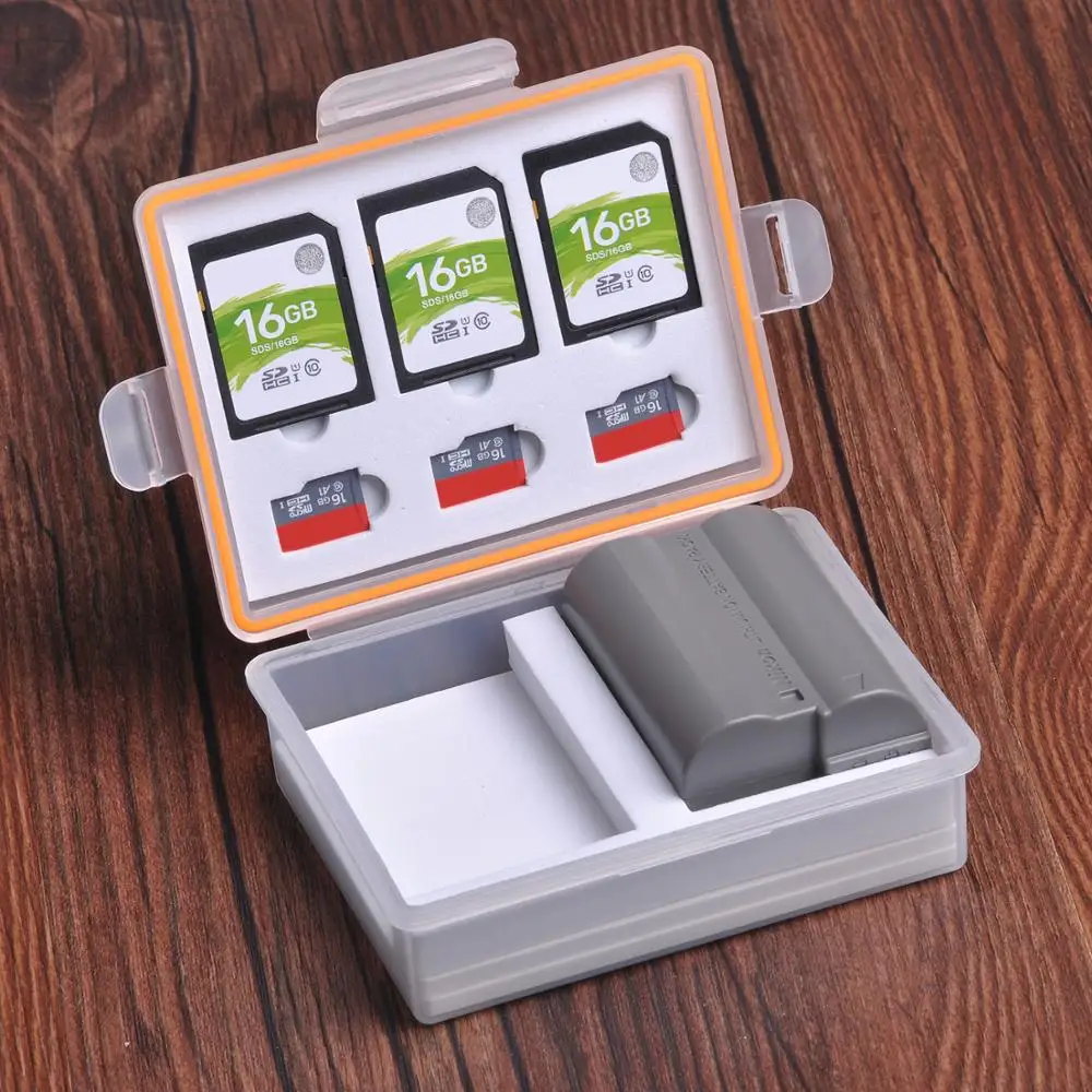 Camera Battery Storage Box SD Memory Card Case for Canon LP-E6 BP-511 Sony NP-FZ100 NP-FM500H NP-FM50 Nikon EN-EL15 EN EL3E EL3 |