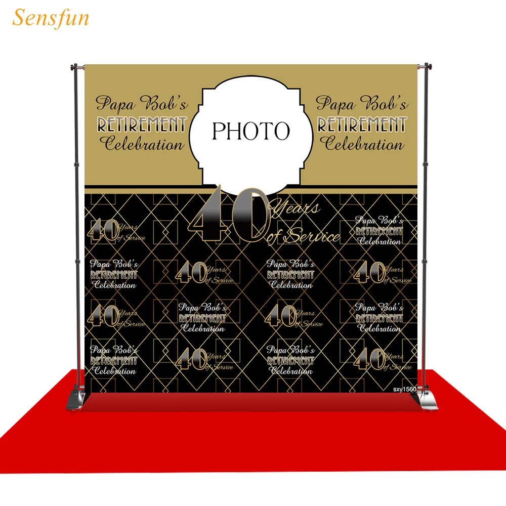 Фотографический фон LEVOO Золотая проволочная рама день рождения 40 й роскошная