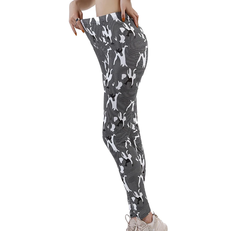 

NDUCJSI Workout Femme Gym Leggings Push Up Sexy Women Fitness Leggins Graffiti Printing High Waist Sport Elasticity Pants
