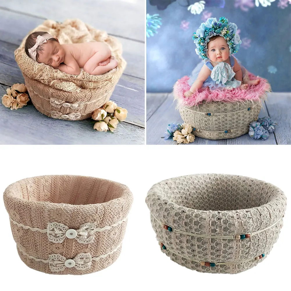 

Lovely Knitting Bed Newborn Props Photography Wooden Bed Baby Posing Props 30x30x18cm For Photo Shoot Studio Robust