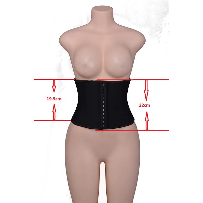Women Waist Trainer Latex Underbust Corset Slimming Corset 9 Steel Boned Short Sheath Back Support Waist Belt Cinchers Sheath