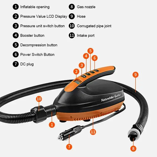 

Portable Car Inflatable Pump High Pressure Electric Air Pump For Outdoor Paddle Board And Boat Airbed Kayak