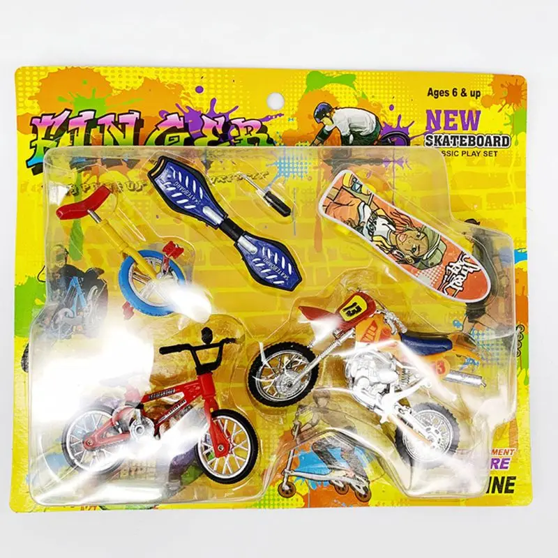 Mini Finger Bicycle Motorcycle Set Bike Fingerboard DIY Creative Game Skateboard Kids Children Educational Toys Gifts | Игрушки и хобби