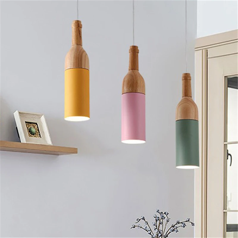 

Nordic Country Macaroon Led подвесной светильник s, деревянный, ресторан, кухня, бар, Модные подвесные светильники, бесплатная доставка, светодиодные лам...