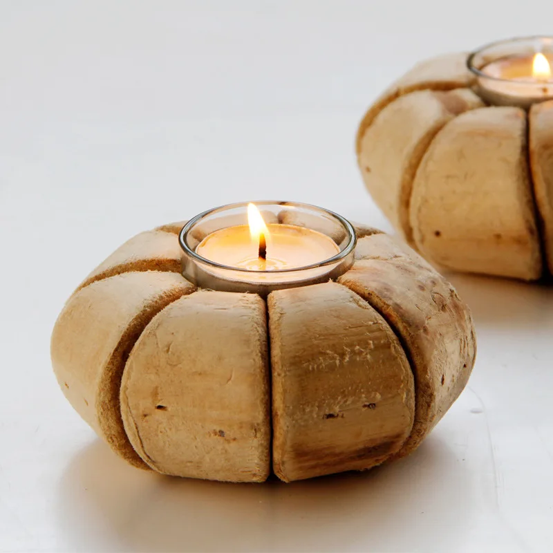 Домашний декор bougeoir bois candelabro madera portavelas рустикальная Рождественская тыква