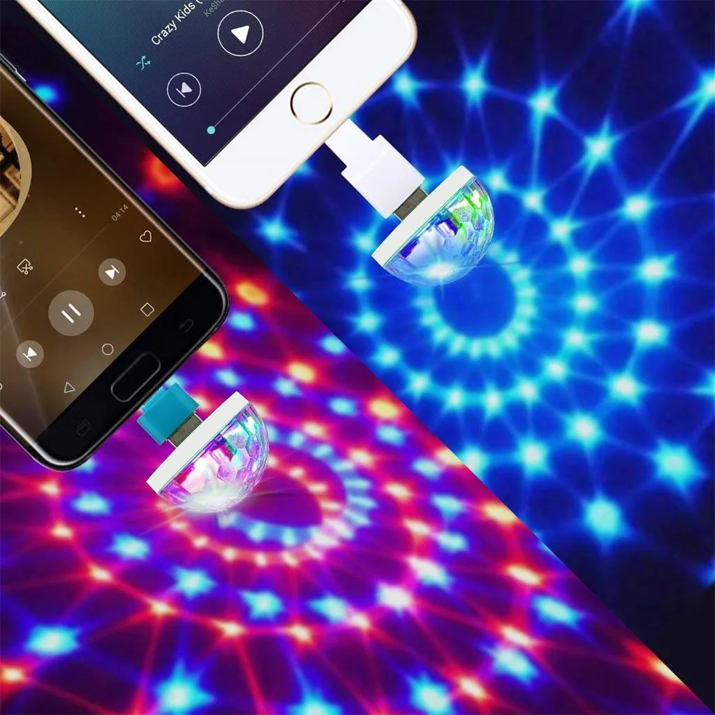 Портативный мини светильник USB для дискотеки светодиодный фонарь домашвечерние 5