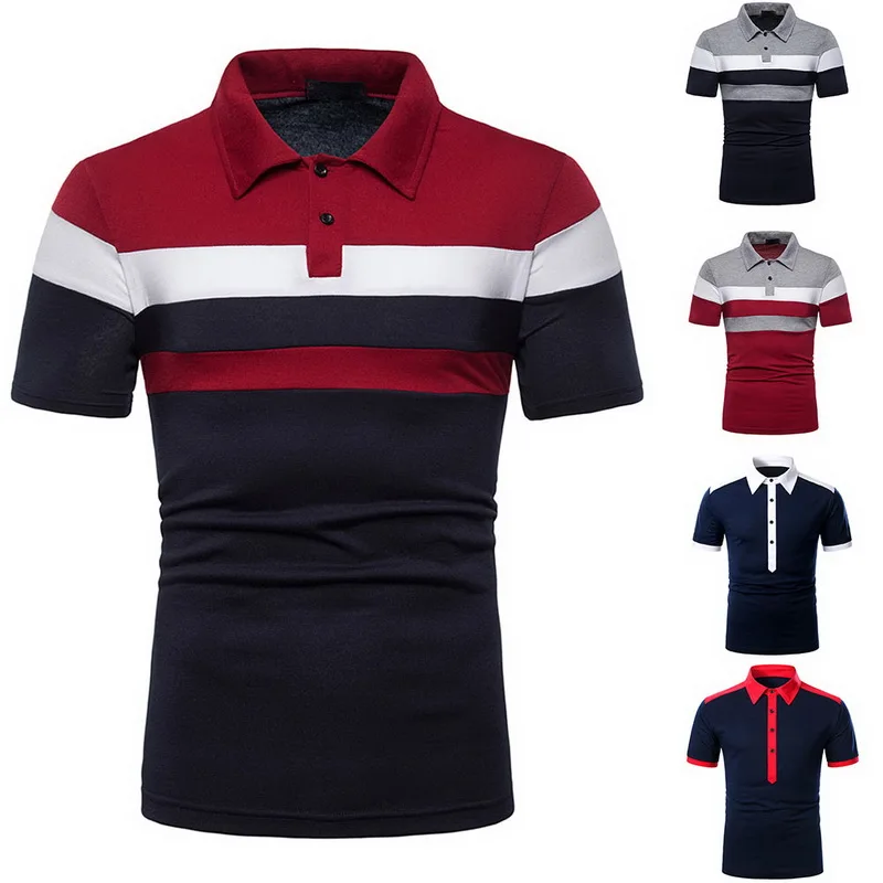 Дышащая мужская рубашка с коротким рукавом полосатая одежда модная мужской